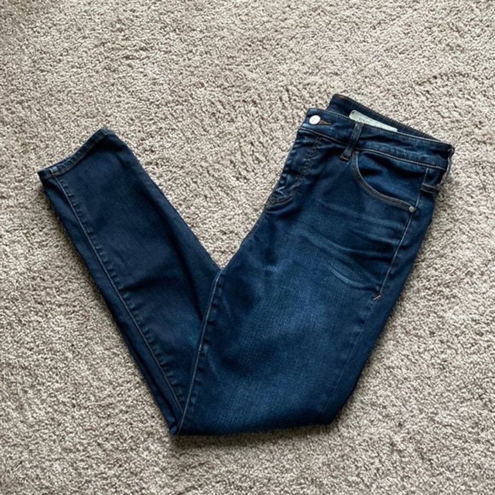 Anthropologie Pilcro and the Letterpress Script Dark Wash Jeans Size 31